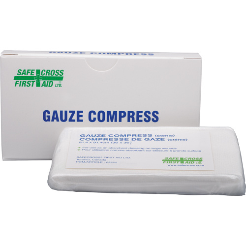 Safecross 02206 Gauze Compress Gauze Compress, Pad, 36" L x 36" W, Sterile, Medical Device Class 1 - Each