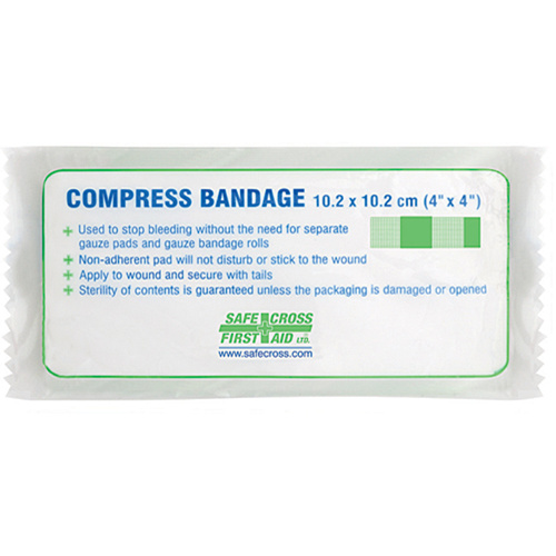 Safecross 02424 Compress (Pressure) Bandages - Sterile Compress (Pressure) Bandages - Sterile, 4-1/4" L x 3-1/2" W - Each