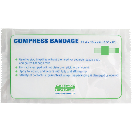 Safecross 02727 Compress Bandages, Crepe Tails Compress Bandages, Crepe Tails, Cut to Size L x 4-1/2" W - Each