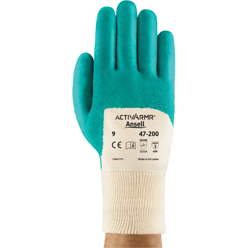 Ansell 4720011070 ActivArmr 47-200 Coated Gloves, 7, Nitrile Coating, Cotton Shell - (Pair)