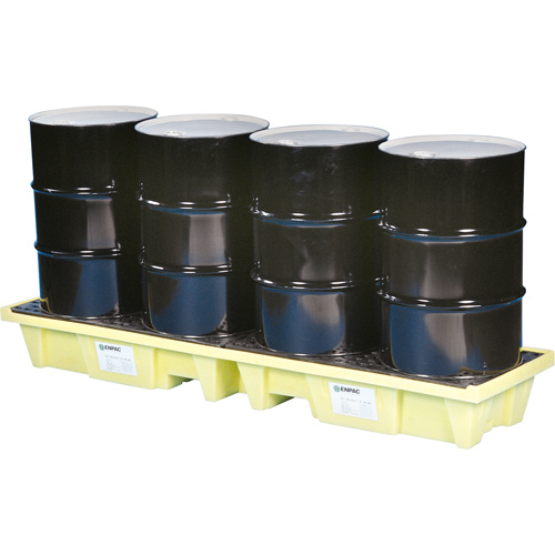 Enpac 5102-YE Low-Profile In-line Poly-Spillpallet™ 3000 Without Drain Low-Profile In-line Poly-Spillpallet™ 3000 Without Drain, 66 US gal. Spill Capacity, 98" x 25.2" x 12" - Each