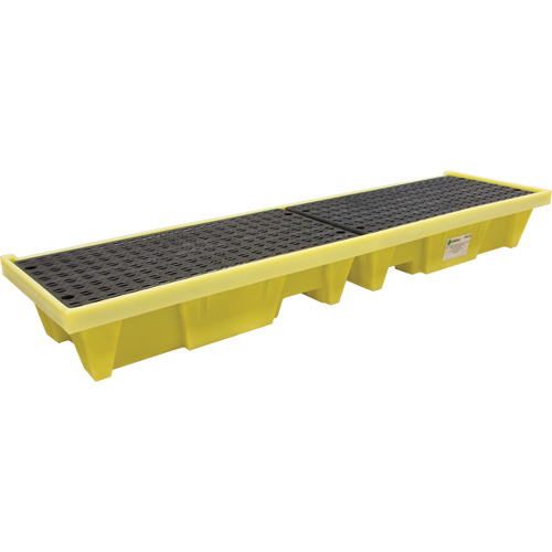 Enpac 5102-YE-D Low-Profile In-line Poly-Spillpallet™ 3000 With Drain Low-Profile In-line Poly-Spillpallet™ 3000 With Drain, 66 US gal. Spill Capacity, 98" x 25.2" x 12" - Each