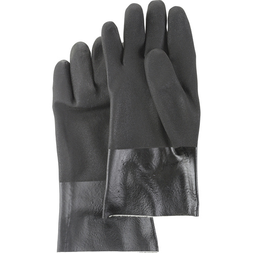 Showa 7712R-10 Black Knight® Gloves Black Knight<sup>®</sup> Gloves, Size Large/10, 12" L, PVC, Jersey Inner Lining, 59-mil - Pair
