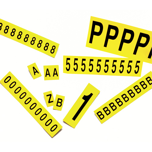 Accuform Signs  NCH603AYL  Individual Adhesive Letter Markers, A, 2-15/16" H, Black on Yellow - Sheet of 6