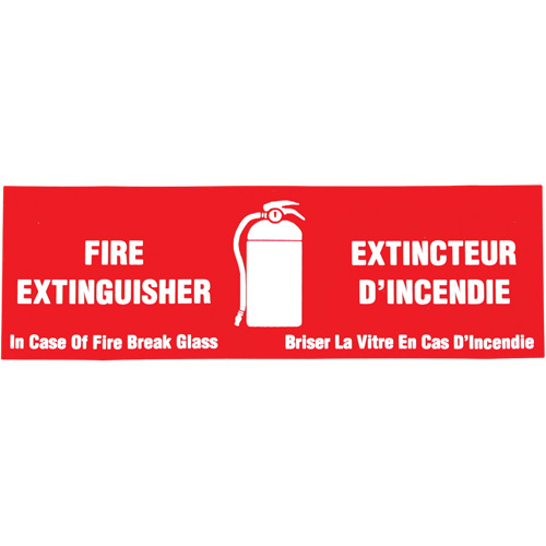 Nosredna BL-106 ""Fire Extinguisher / Extincteur d'incendie"" Label "Fire Extinguisher / Extincteur d'incendie" Label, 2" x 6", Vinyl, Bilingual with Pictogram - Each