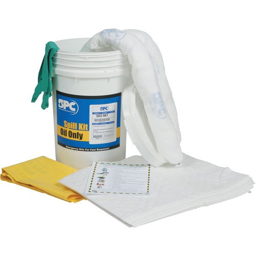 SPC SKO-BKT Spill Kit Spill Kit, Oil Only, Pail, 10 US gal. Absorbancy - Each