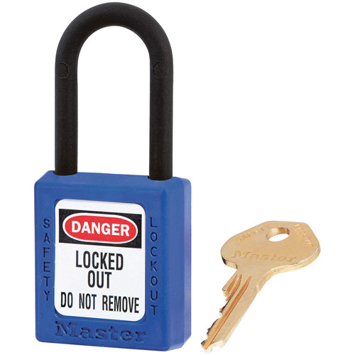 Master Lock 406KAS3BLU Zenex™ Padlocks - Set of Three Zenex™ Padlocks - Set of Three, Safety Padlock, Keyed Alike, Thermoplastic, 1-1/2" Width - Box of 3