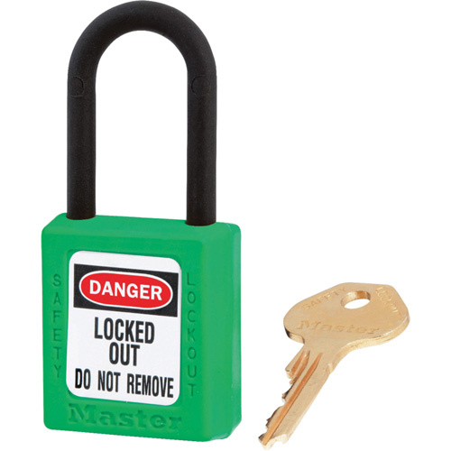 Master Lock 406KAS3GRN Zenex™ Padlocks - Set of Three Zenex™ Padlocks - Set of Three, Safety Padlock, Keyed Alike, Thermoplastic, 1-1/2" Width - Box of 3