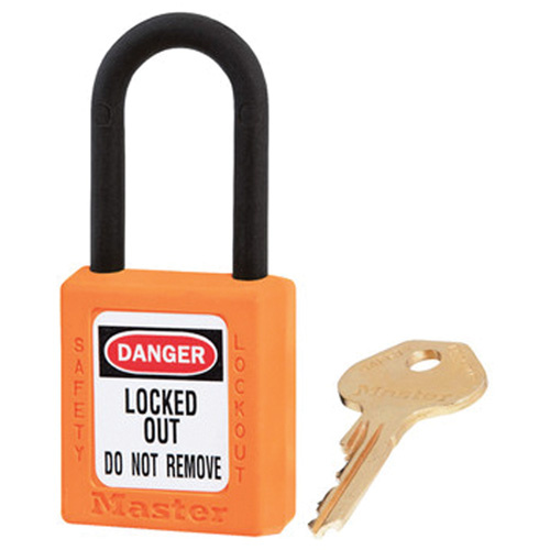 Master Lock 406KAS3ORJ Zenex™ Padlocks - Set of Three Zenex™ Padlocks - Set of Three, Safety Padlock, Keyed Alike, Thermoplastic, 1-1/2" Width - Box of 3