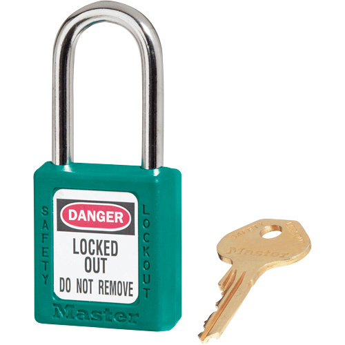 Master Lock 410KAS3TEAL 410 Series Zenex™ Padlocks - Set of Three 410 Series Zenex™ Padlocks - Set of Three, Safety Padlock, Keyed Alike, Thermoplastic, 1-1/2" Width - Box of 3