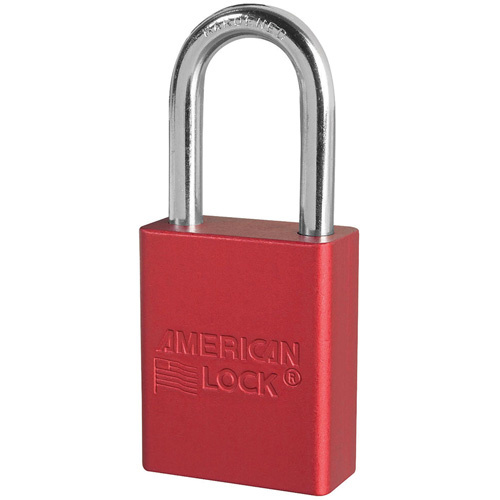 Master Lock A1106KAS12RED Padlock - Set of Twelve Padlock - Set of Twelve, Safety Padlock, Keyed Alike, Aluminum, 1-1/2" Width - Box of 12