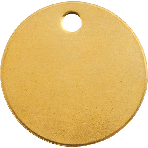 C.H. Hanson 41822 Blank Tags, Brass, 1" dia-(Pack of 100)
