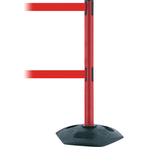 Tensator 886T221MAXNOR5XC Dual Line Heavy Duty Post Dual Line Heavy Duty Post, Plastic, 38" H, Red Tape, 13' Tape Length - Each