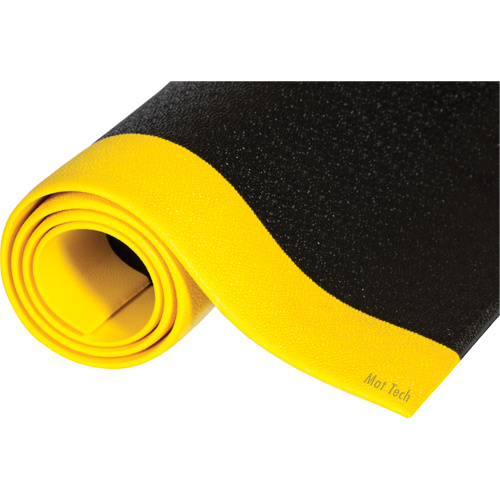 Mat Tech CKM0023YB Comfort-King Mats, Smooth, 2' x 3' x 3/8", Black/Yellow, Sponge-(Each)