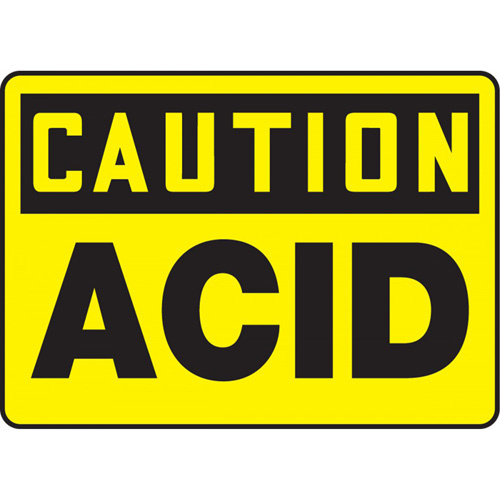 Accuform Signs MCHL602VP "Acid" Sign, 10" x 14", Plastic, English-(Each)