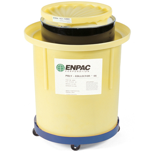 Enpac 8001-YE Poly-Collector 66 with Steel Drum, 32.5" dia. x 42" H, 70 US gal. Spill Cap.-(Each)