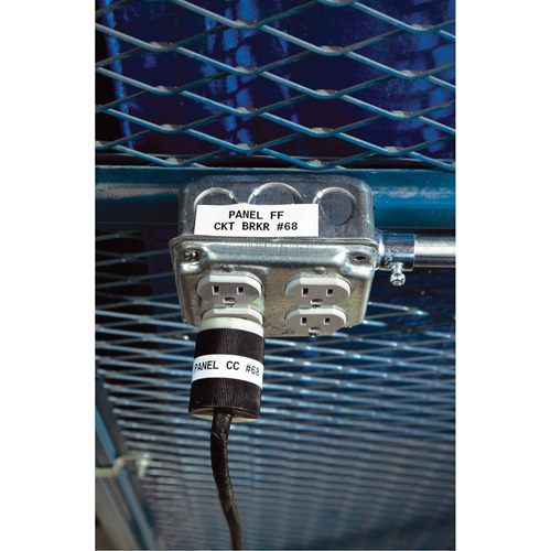 Brady M21-750-595-WT Indoor/Outdoor Label Tape Indoor/Outdoor Label Tape, Vinyl, 0.75" L x 252" H, Black on White - Each