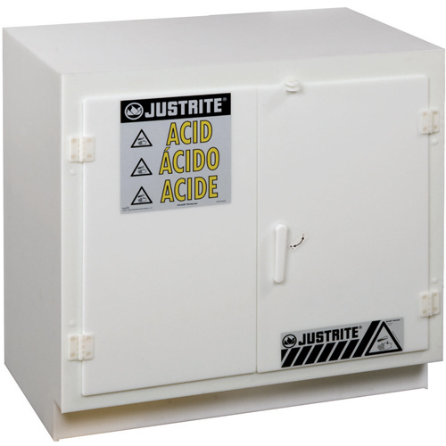 Justrite 24010 Solid Polyethylene Acid Cabinets, 6 x 0.66043 Gal., 36" x 35.75" x 21.75"-(Each)