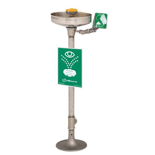 Haws 7777 Axion Eye/Face Wash Station, Pedestal Installation, Stainless Steel Bowl-(Each)