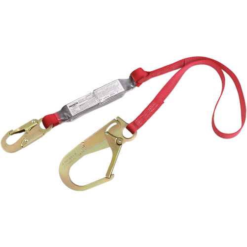 3M Protecta Fall Protection 1340125C PRO™ Shock Absorbing Lanyards PRO™ Shock Absorbing Lanyards, 6', Gate Hook Center, Snap Hook Leg Ends, Polyester - Each
