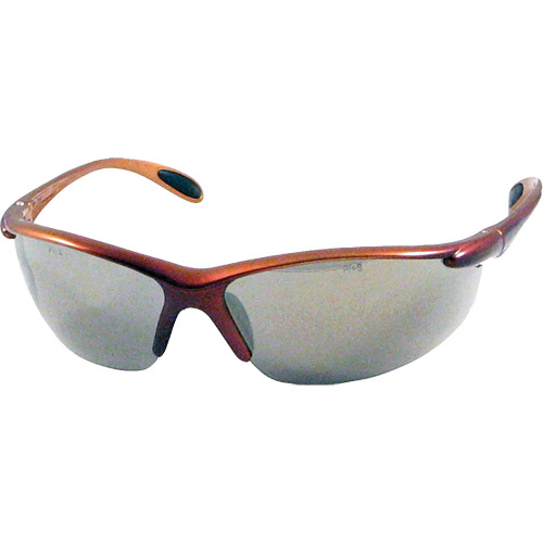 Dentec 12E92605 Catalina Brown Metallic Frame Safety Glasses, Indoor/Outdoor Lens, ANSI Z87+/Meets/Exceeds CSA Z94.3 - (Each)