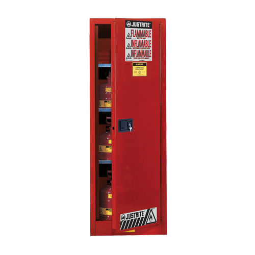Justrite 892221 Sure-Grip EX Slimline Flammable Safety Cabinet, 22 gal., 3 Shelves-(Each)