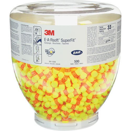 3M 391-1254 Refill E-A-Rsoft™ SuperFit™ One Touch™ Earplugs Refill E-A-Rsoft™ SuperFit™ One Touch™ Earplugs, Bulk - Canister - Box of 500 Pairs