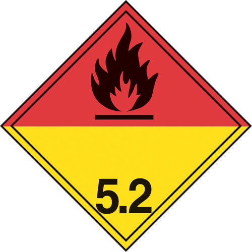 Incom Top Tape & Label TT521A Organic Peroxide TDG Placard Organic Peroxide TDG Placard, Aluminum - Each