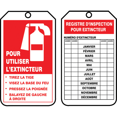 Accuform Signs FRTRS218PTP Inspection Tags, Plastic, 3-1/8" W x 5-7/8" H, French-(Pack of 25)