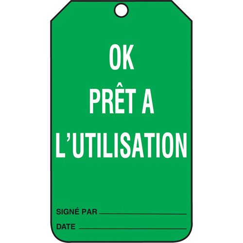 Accuform Signs FRMGT217CTM Inspection Tags, Cardstock, 3-3/8" W x 5-7/8" H, French-(Pack of 5)