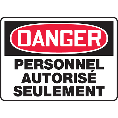 Accuform Signs FRMADM130VP ""Personnel autorisé seulement"" Sign "Personnel autorisé seulement" Sign, 7" x 10", Plastic, French - Each