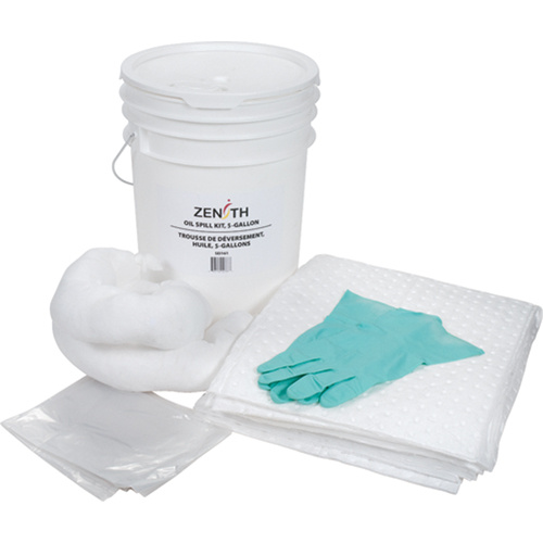 Zenith Safety Products Premium Spill Kit Premium Spill Kit, Oil Only, Pail, 5 US gal. Absorbancy - Each