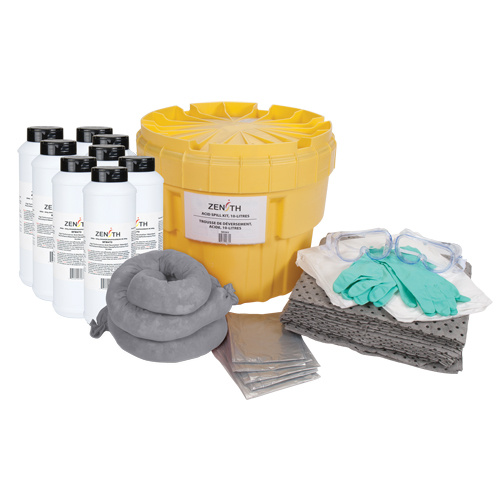 Zenith Safety Products Acid Spill Kit Acid Spill Kit, Hazmat, Overpack/Salvage Drum, 20 US gal. Absorbancy - Each