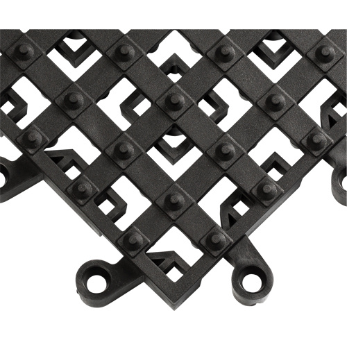 Wearwell 553.78X18X18BK-CS10 ErgoDeck® Matting With Integrated No-Slip Cleats No. 553 ErgoDeck<sup>®</sup> Matting With Integrated No-Slip Cleats No. 553, PVC, 1-1/2' W x 1-1/2' L, 7/8" Thick, Black - Case of 10