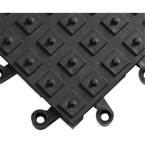 Wearwell 552.78X18X18BK-CS10 ErgoDeck® Matting With Integrated No-Slip Cleats No. 552 ErgoDeck<sup>®</sup> Matting With Integrated No-Slip Cleats No. 552, PVC, 1-1/2' W x 1-1/2' L, 7/8" Thick, Black - Case of 10