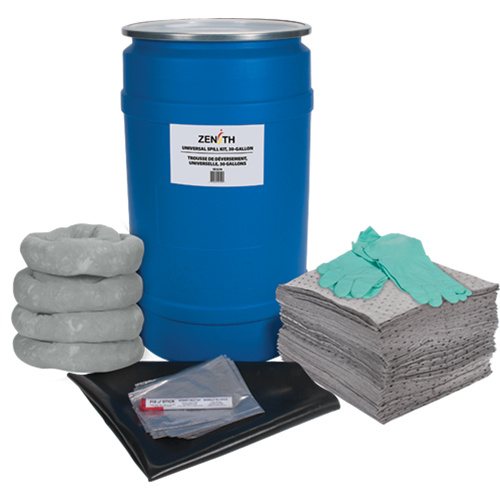 Zenith Safety Products Premium Shop Spill Kit Premium Shop Spill Kit, Universal, Drum, 30 US gal. Absorbancy - Each