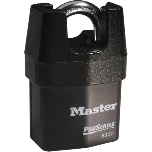 Master Lock 6321 Shrouded Padlocks Shrouded Padlocks, Keyed Different, Laminated Steel, 2-3/8" Width - Each