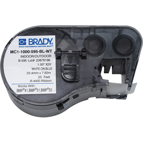 Brady  M4C-1000-595-BL-WT  Label Maker Cartridge, White - Each