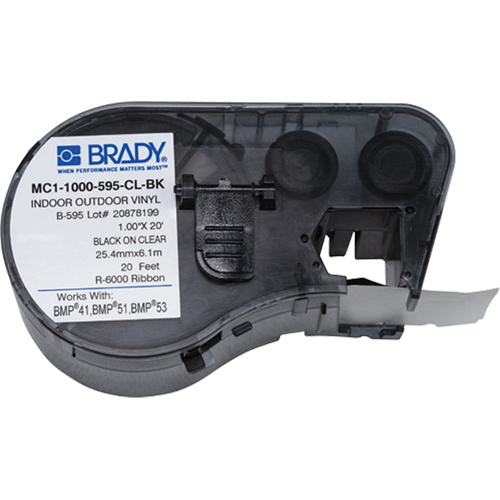 Brady  M4C-1000-595-CL-BK  Label Maker Cartridge, Black - Each
