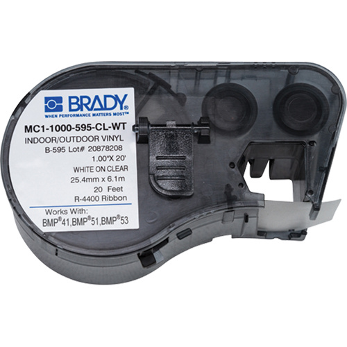 Brady  M4C-1000-595-CL-WT  Label Maker Cartridge, White - Each