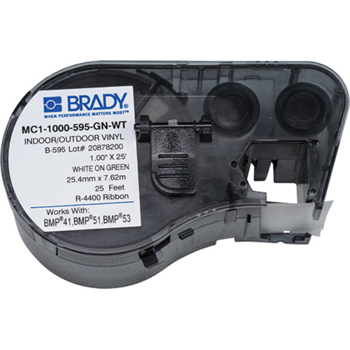 Brady  M4C-1000-595-GN-WT  Label Maker Cartridge, White - Each