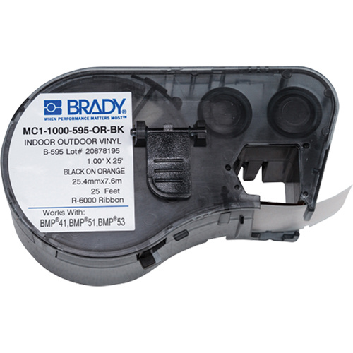 Brady  M4C-1000-595-OR-BK  Label Maker Cartridge, Black - Each