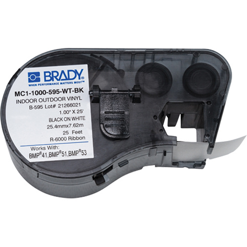 Brady  M4C-1000-595-WT-BK  Label Maker Cartridge, Black - Each