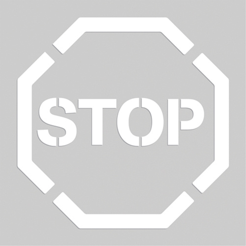 Accuform Signs PMS205 Floor Marking Stencils - Stop, Pictogram, 20" x 20"-(Each)