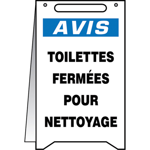 Accuform Signs  FRMF114  "Toilettes ferm?e pour nettoyage" Fold-Ups? Sign, French - Each