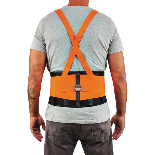 Ergodyne  11881  ProFlex 100HV Economy Spandex Hi-Vis Back Support Brace, Elastic, X-Small - Each