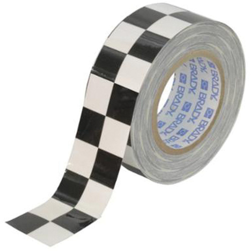 Brady 121913 Checkered ToughStripe Floor Marking Tape, 2" x 100', Polyester, Black and White-(Each)