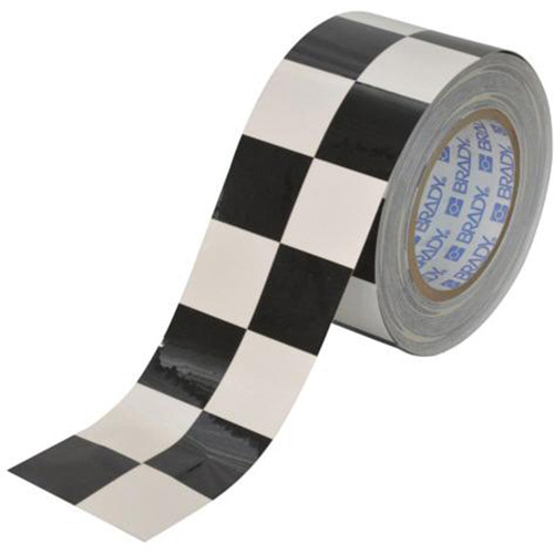 Brady 121914 Checkered ToughStripe Floor Marking Tape, 3" x 100', Polyester, Black and White-(Each)