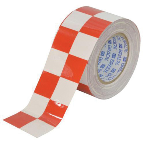 Brady 121917 Checkered ToughStripe Floor Marking Tape, 3" x 100', Polyester, Red and White-(Each)