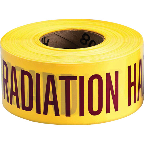 Brady  91464  Barricade Tape, English, 3" W x 1000' L, 3 mils, Magenta on Yellow - Each